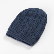 Gorro de lana unisex para mujer de punto de lana de invierno de doble capa (HW142)